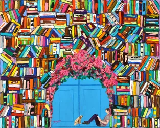 Bücher und Blüten Flucht