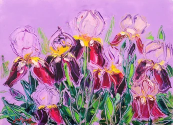 Farbenfroher Irisgarten