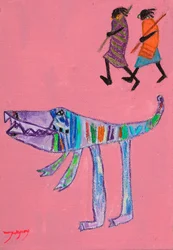 Primitive Menschen Alligator