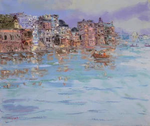 Morgen am Fluss von Varanasi