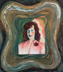 Dame mit Kirsch-Brosche (Portrait)