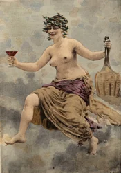 Bacbuc, Priesterin des Orakels der Flasche. Pantagruel. Illustration von Jules Garnier. Rabelais und das Werk von Jules Garnier
