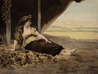 Kleopatra verkauft Zwiebeln. Illustration von Jules Garnier. In "Rabelais et l