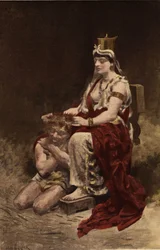 Semyramis (Semiramis) spinnt einen Belistre (Landstreicher). Pantagruel. Illustration von Jules Garnier. In „Rabelais et l