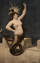 Die Fee Melusine. Illustration von Jules Garnier. In "Rabelais et l