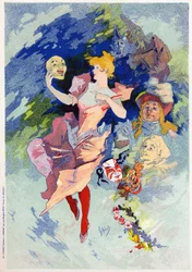 Kunst. Unterhaltung. Die Komödie. Allegorie von Jules Chéret, Frankreich, ca. 1890 (Plakat)