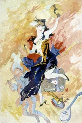 Zeichnung von Cherret für den Karneval (Ende des 19. Jahrhunderts)