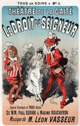 Musik. Herrschaft des Herrn, Operette von Leon Vasseur. Plakat von Jules Cheret für die erste Aufführung im Théâtre de la Gaîté, Paris, Frankreich