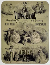 Plakat für die Oper „La vie parisienne“ von Jacques Offenbach (1819-1880)
