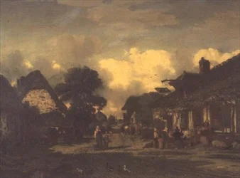 Die Straße vor dem Gasthaus