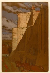 Schloss von Loches: die Umfassungsmauer und die Spitze des Tour Ronde