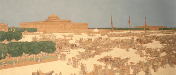 Vorgeschlagener Platz an der Michigan Avenue, westlich des Field Museum of Natural History im Grant Park, Blick nach Osten von der Ecke Jackson Boulevard