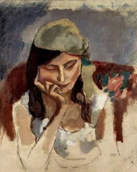 La Dame au Turban. Gemälde von Jules Pascin