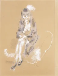 Sitzende Frau
