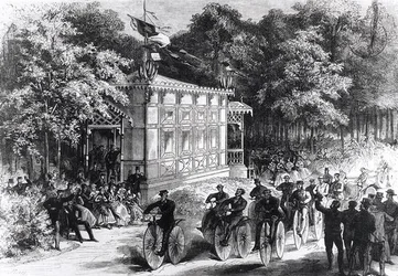 Ein Velocipede-Rennen im Pré Catelan, um 1860-70