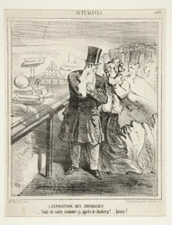 Die Käseausstellung: - So bald, gleich nach der Cholera! ... Brrr! Nr. 400 aus Zeitgeschehen, aus der Zeitschrift Le Charivari