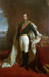 Porträt von Kaiser Napoleon III. (1808-73) in Krönungsgewändern