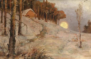 Winterwald in den Strahlen der Abendsonne, 1902