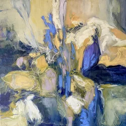Blau-gelber abstrakter Fluss