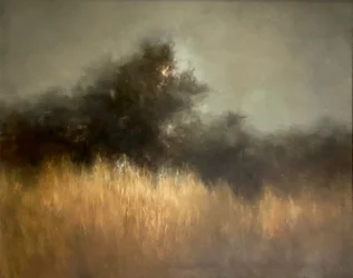 Nebelige Goldene Landschaft