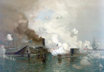 Die Monitor und Merrimac, 9. März 1862