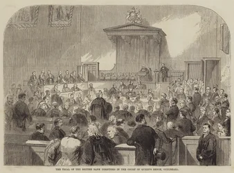 Der Prozess gegen die Direktoren der British Bank im Gericht der Queen