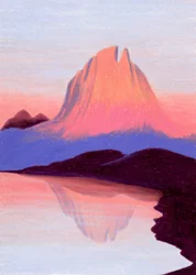 Lebendiger Bergsee-Sonnenuntergang