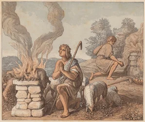 Die Opfergaben von Kain und Abel, Genesis, IV, 3, 4