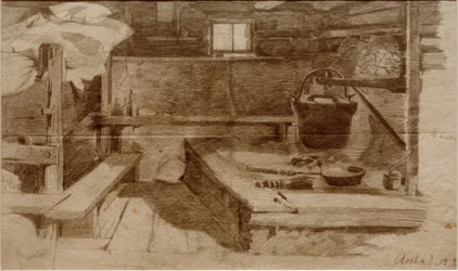 Inneres einer Bauernstube