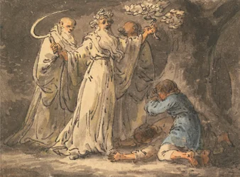Das Schneiden der Mistel von ihm durch die Druiden
