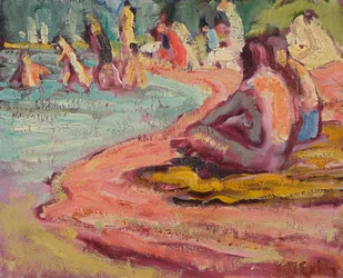 Badende am Strand