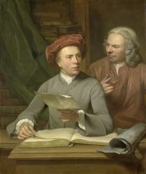 Selbstporträt. Neben dem Künstler steht sein Vater und Lehrer Jan Maurits Quinkhard (1688-1772)