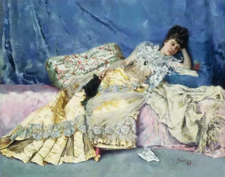 Dame auf einem Diwan, 1877