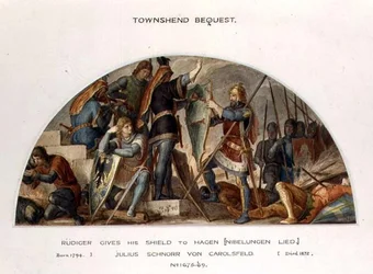 Rüdiger gibt Hagen seinen Schild, Illustration für 