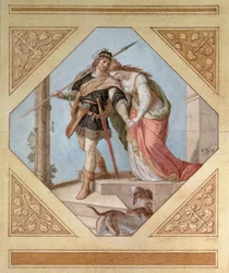 Siegfried und Brunhilde, Illustration aus Die Nibelungen von Richard Wagner