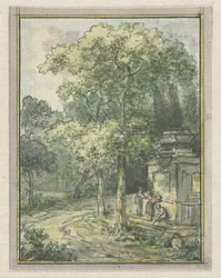 Landschaft mit Brunnen