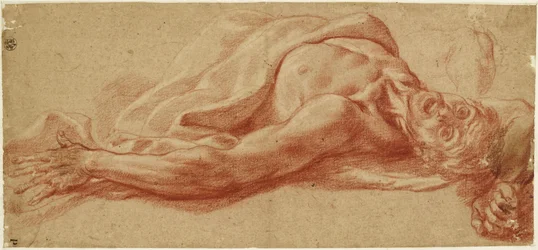 Studie einer liegenden männlichen Figur
