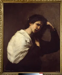 Frau, die sich die Haare ausreißt