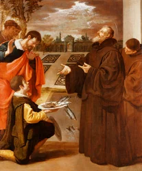 Der heilige Franz von Paola segnet die Fische