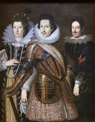 Cosimo II de Medici mit seiner Frau Maria Magdalena von Österreich und seinem Sohn Ferdinando II