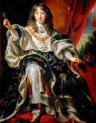 Ludwig XIV., König von Frankreich (1638-1715), in seinem Krönungsornat