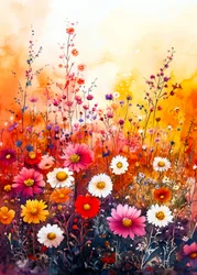 Buntes Wildblumenfeld