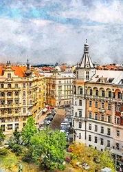 Historische Europäische Stadtansicht