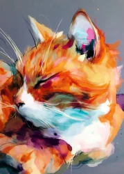 Lebendige Schlafende Katze
