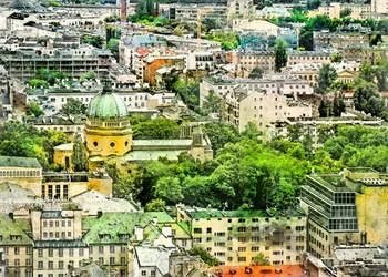 Warschau Stadt Aquarellkunst Polen (6)
