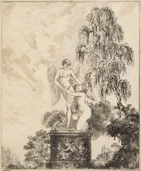 Statue unter der Birke