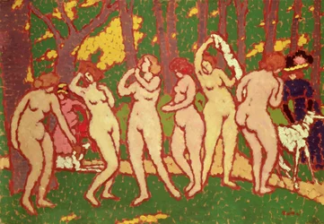 Aktfiguren in einem Park, 1910