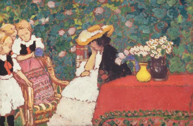 Frau mit drei Mädchen, um 1909