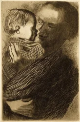 Mutter mit Kind auf dem Arm