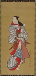 Yujo stehend, Edo-Periode, 1615-1868